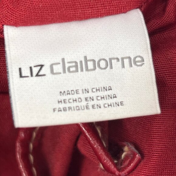 Liz Claiborne Red Faux Leather Shoulder Bag | Small Size - Picture 10 of 12